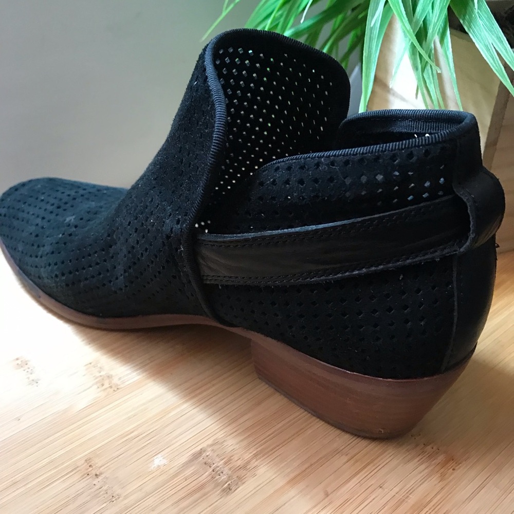 Sam Edelman Ankle Boots Black Suede Chunky Heel Women Size 7.5 - Picture 9 of 11